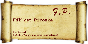 Fürst Piroska névjegykártya